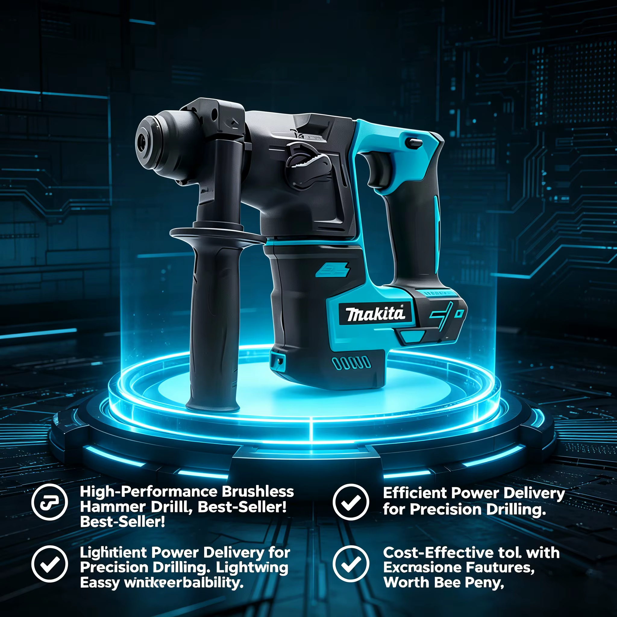 Marteau perforateur rotatif électrique Makita HR140D : Moteur sans balais