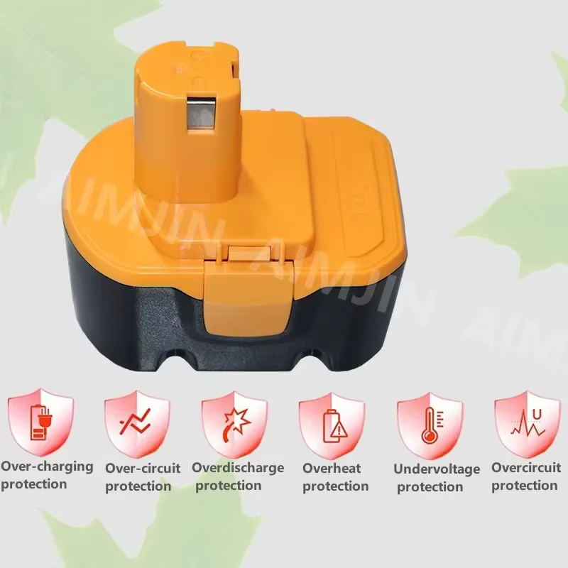 Batterie de remplacement 14.4V 4.8/6.8/9.8Ah NI-laissée Convient pour RYOBI 1400652 1400670 1400652B 1400143 RY-1204