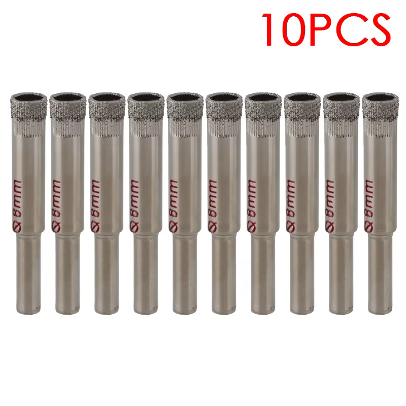 Lot de 10 forets diamantés 6/8 mm pour carrelage