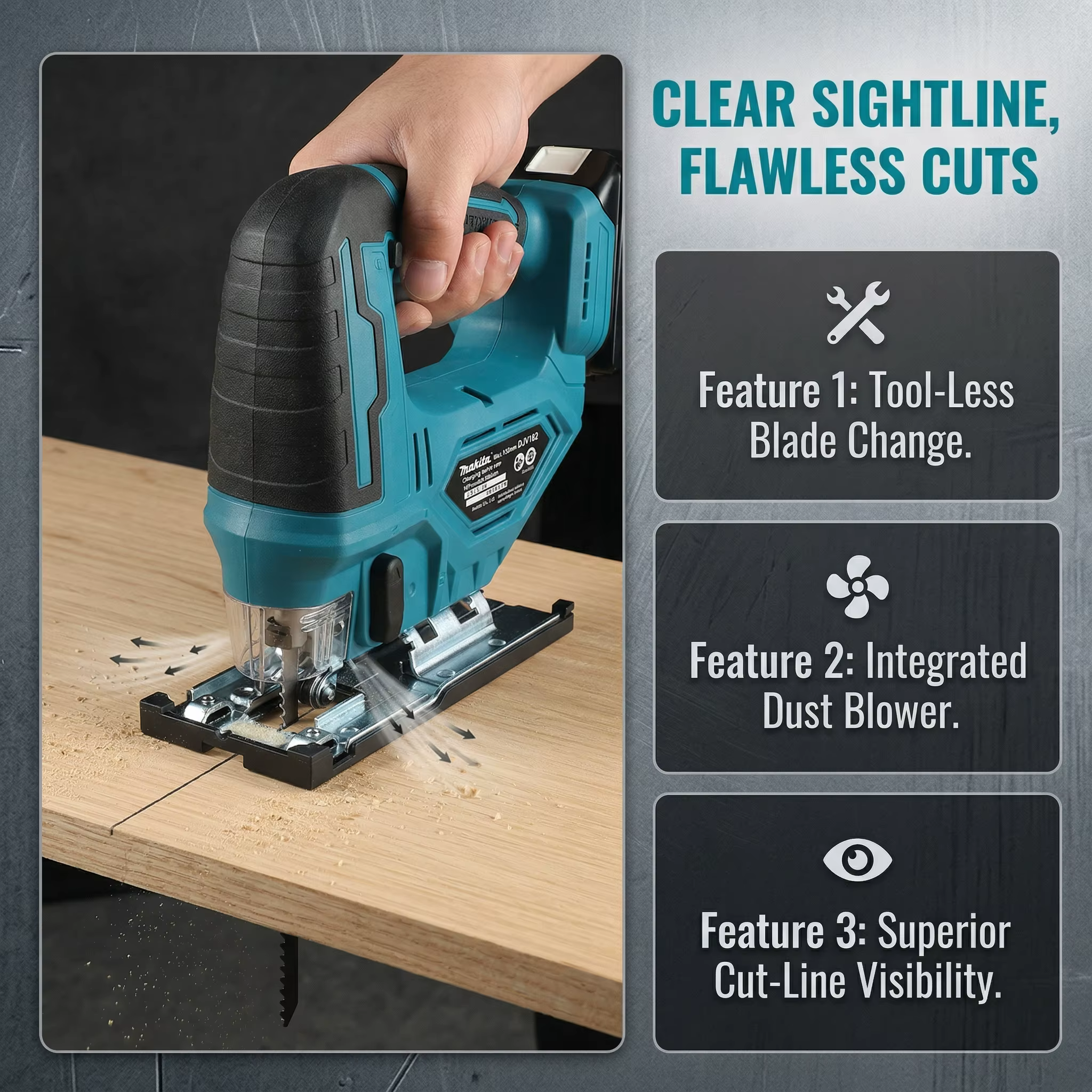Scie sauteuse électrique sans fil Makita DJV182Z