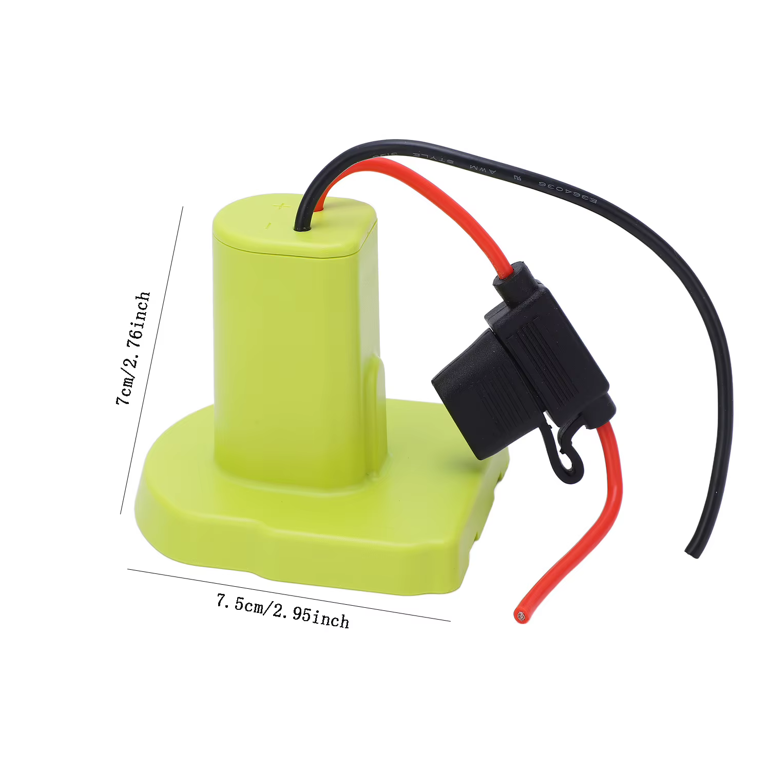 Adaptateur de batterie 18V pour Ryobi One + connecteur d'alimentation 18V avec siège d'assurance, 2 fusibles, bornier 2 en 2 sorties