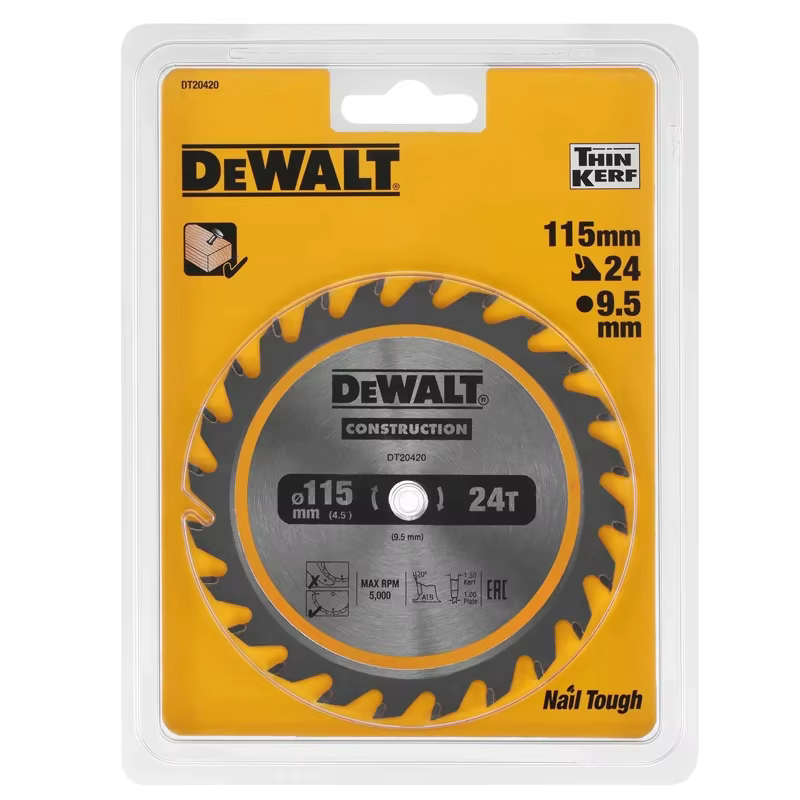 DEWALT DT20420 lame de scie circulaire sans fil encadrement 115mm x 9.5mm 24T menuiserie professionnel coupe tranchante accessoires d'outils électriques
