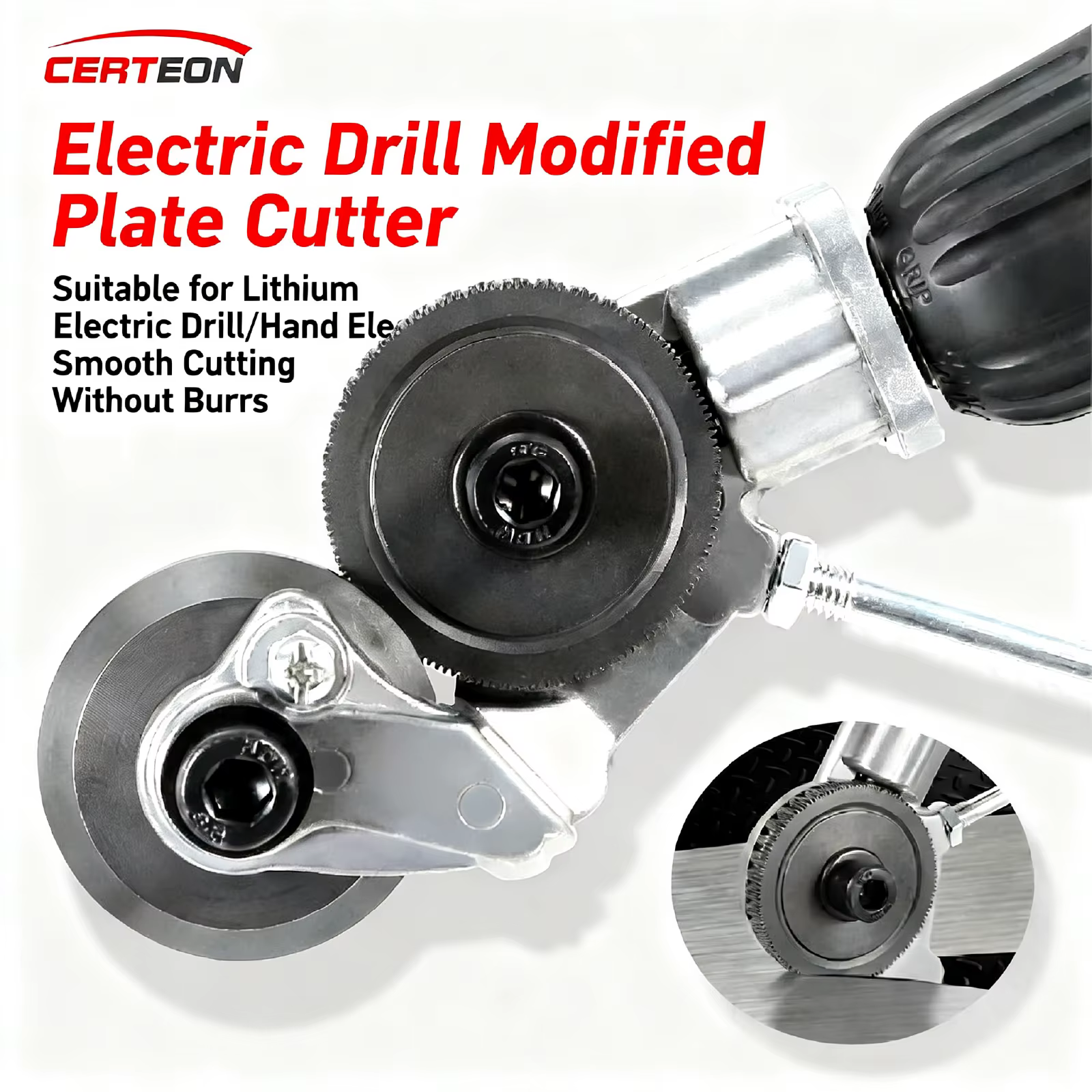 Coupe Tôle pour Perceuse Électrique Outil de Découpe Métal Acier Fin Toiture HVAC Réparation Automobile Garage DIY