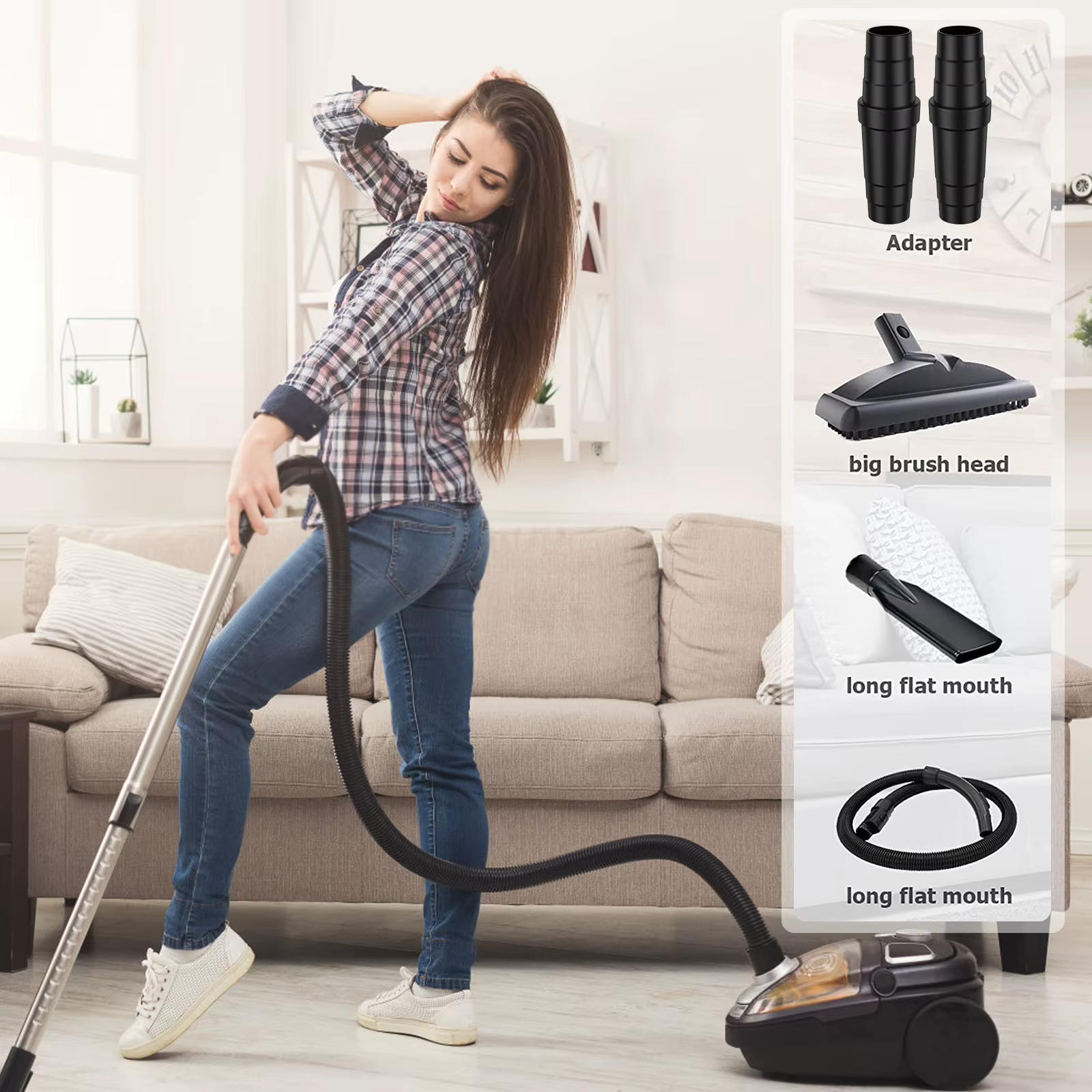 Convertisseur de connecteur de tuyau flacon de poussière pour aspirateur