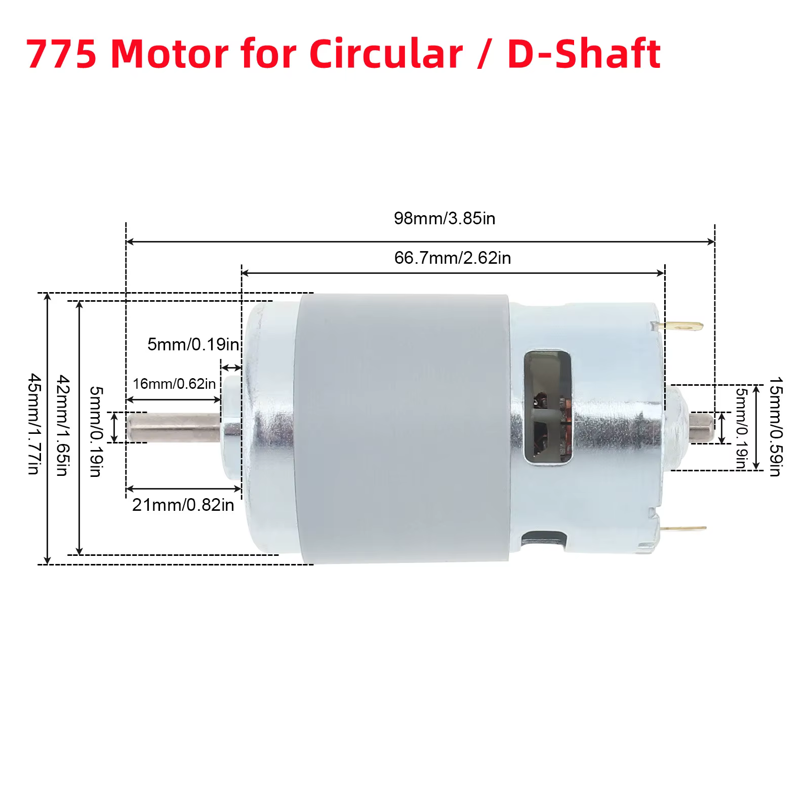 775 moteur à courant continu 12V 24V 3000 tr/min-12000 tr/min Micro moteurs électriques à grand couple pour perceuse tournevis circulaire/arbre D/double arbre