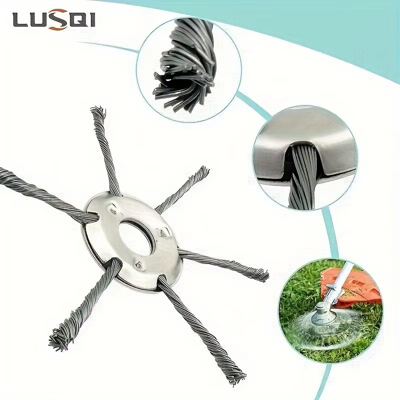 Roue de désherbage, tête de brosse métallique