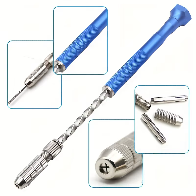 Perceuse hélicoïdale manuelle semi-automatique étendue bleue de 0.5 à 3mm