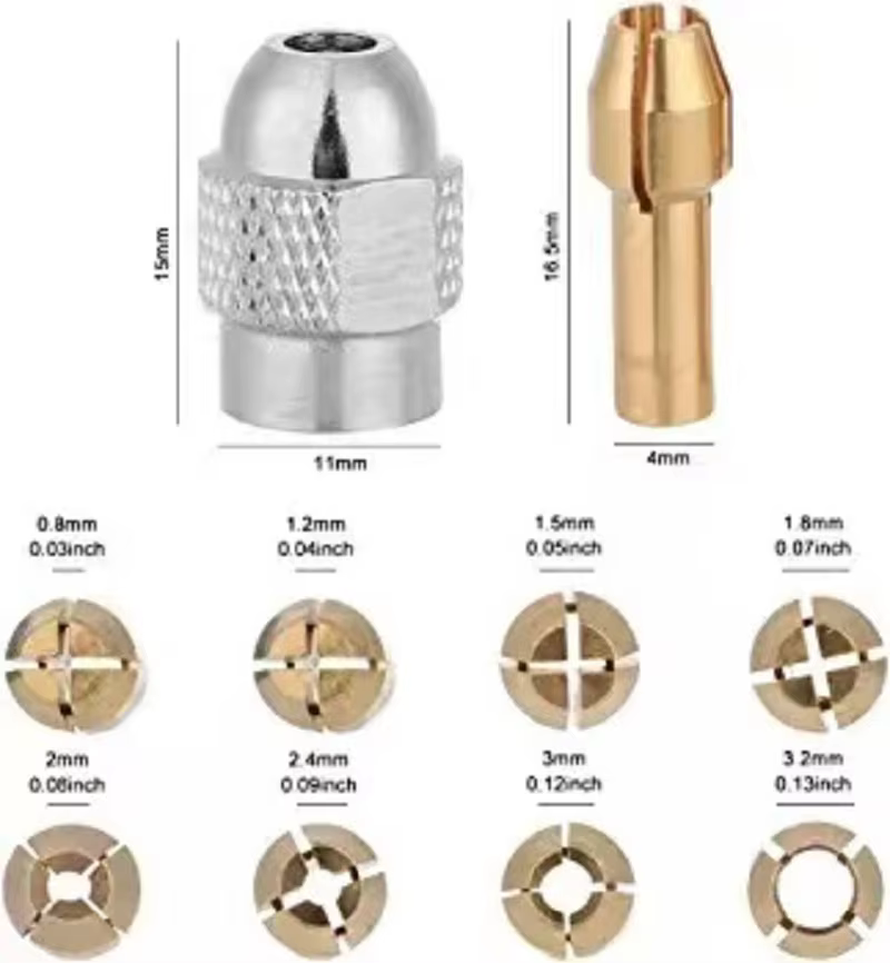 Boîte à outils de 10 pièces, kit de mandrin de perçage de remplacement