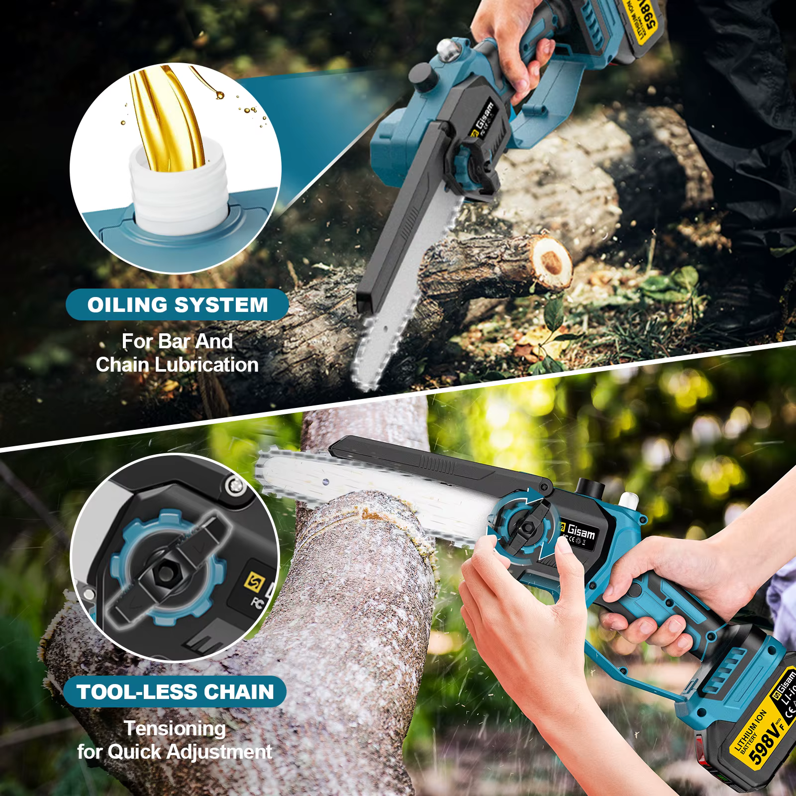 Gami – tronçonneuse électrique à pôle télescopique sans balais de 8 pouces