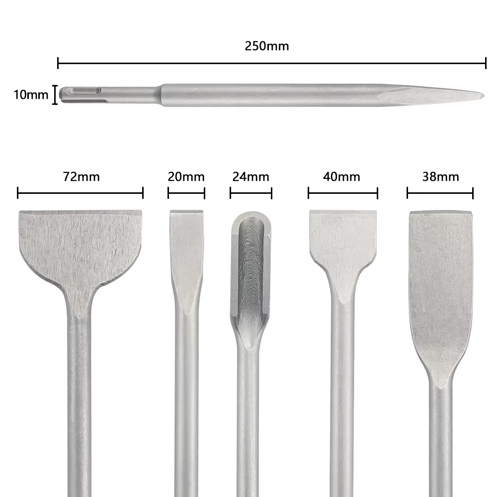 Jeu de ciseaux de 250 mm avec queue SDS Plus pour marteau perforateur électrique