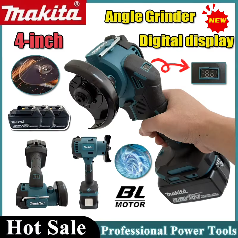 Mini-meuleuse d'angle numérique sans balais Makita 2026 de 4 pouces pour batterie 18V – Outil électrique de polissage