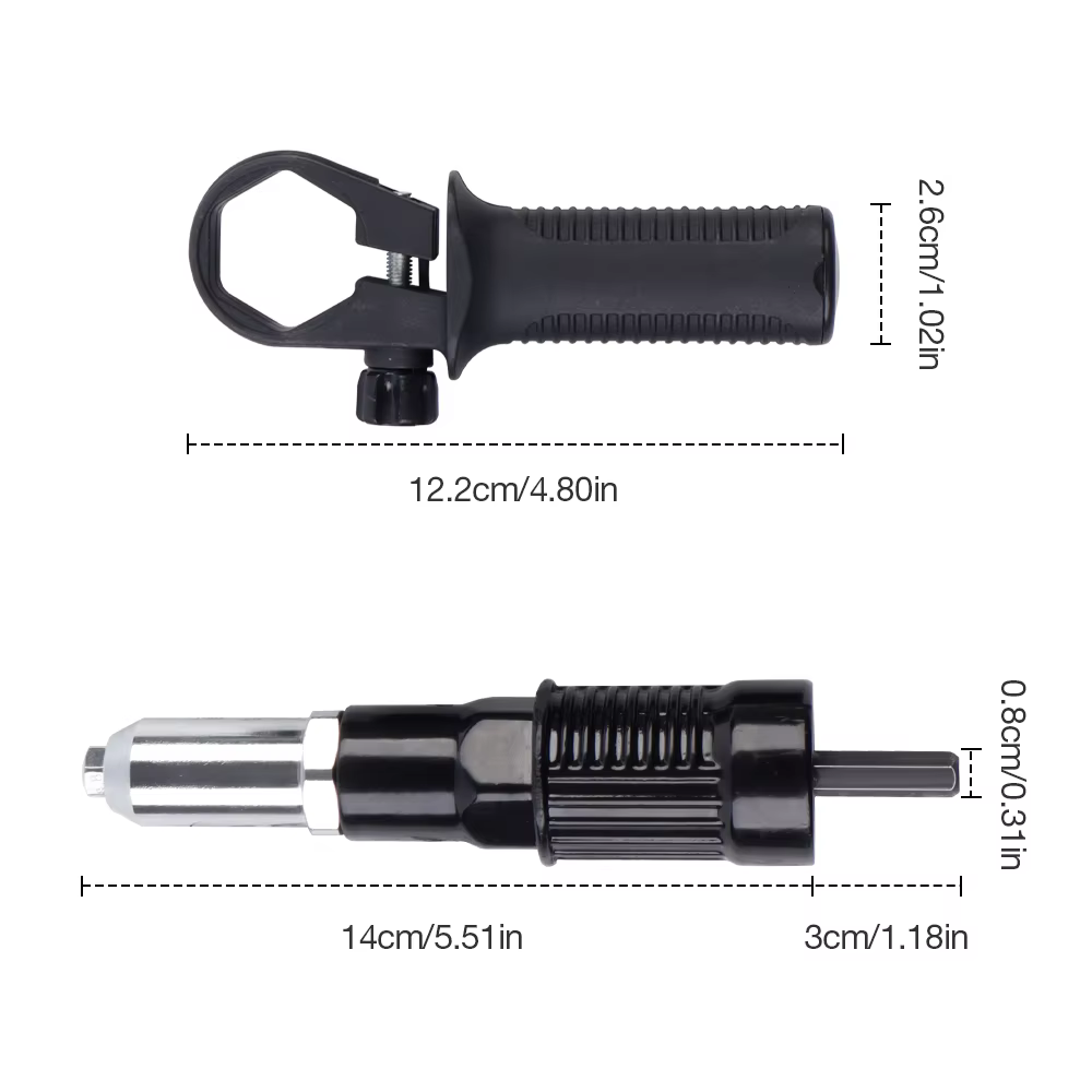 Adaptateur de foret de tirage de rivet rapide et facile avec tige hexagonale