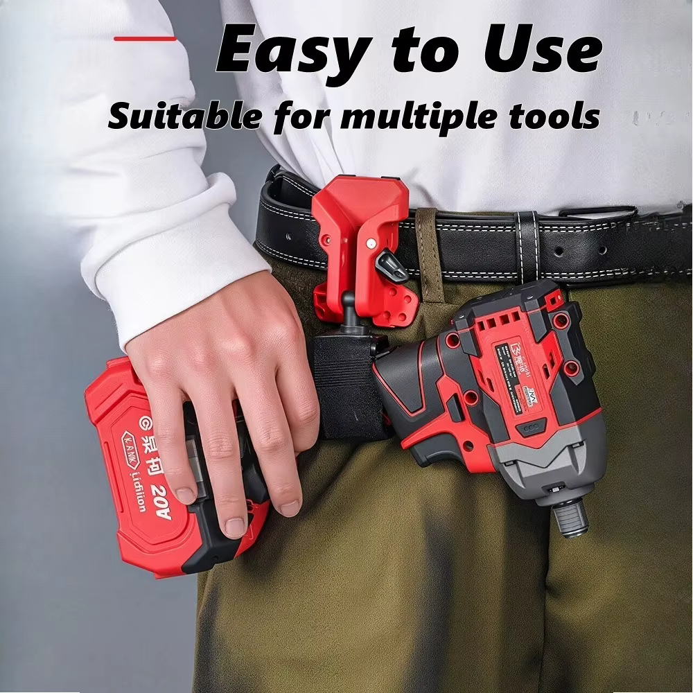 Support de perceuse auto-serrant portable avec clip ceinture à dégagement rapide