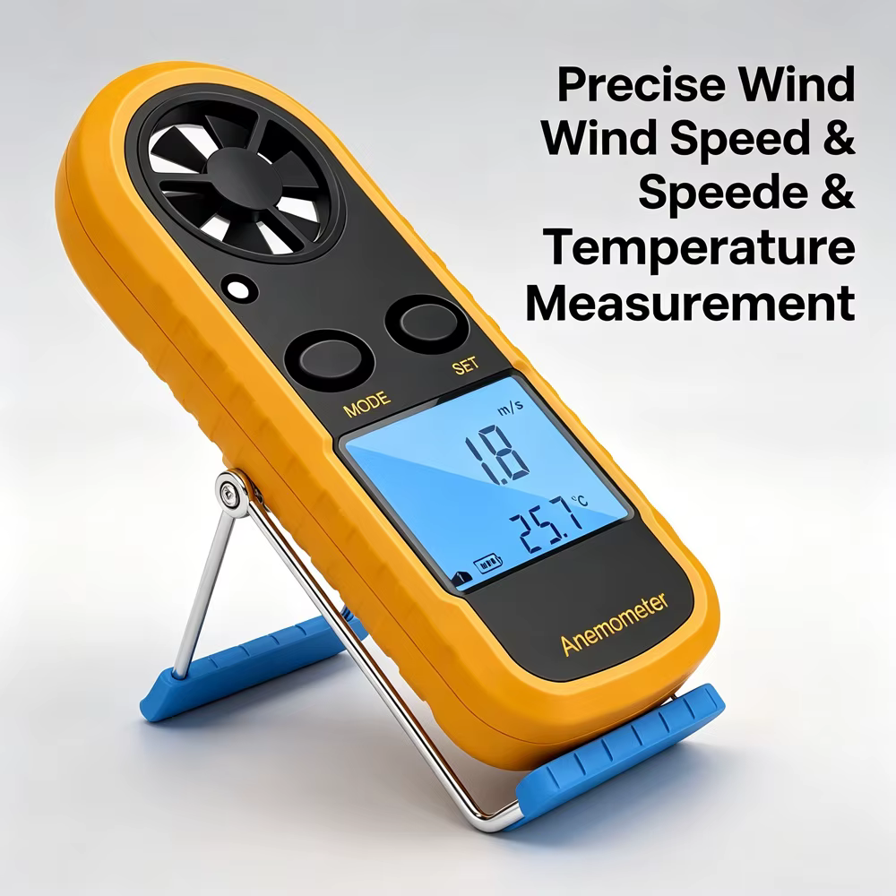 Anémomètre numérique portable avec affichage LCD de la température pour la navigation en plein air, les drones et les tests CVC