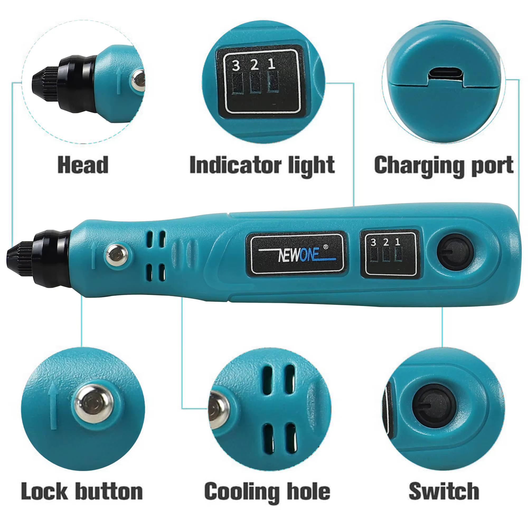 Graveur électrique sans fil 3.6V, mini perceuse meuleuse avec outils distants pour accessoires rectifieuse bricolage