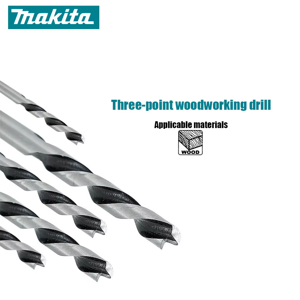 MAKITA D-77257 – Ensemble de 8 forets à queue droite pour bois, 3-10 mm, tige droite, précision, durabilité, élimination des copeaux, accessoire pour outils électriques