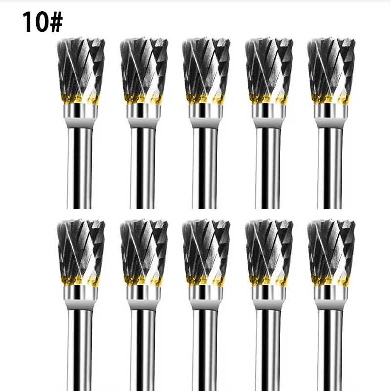 10 pièces 3mm tige en acier au tungstène fraise diamant coupe rotatif Dremel outils électrique meulage outil