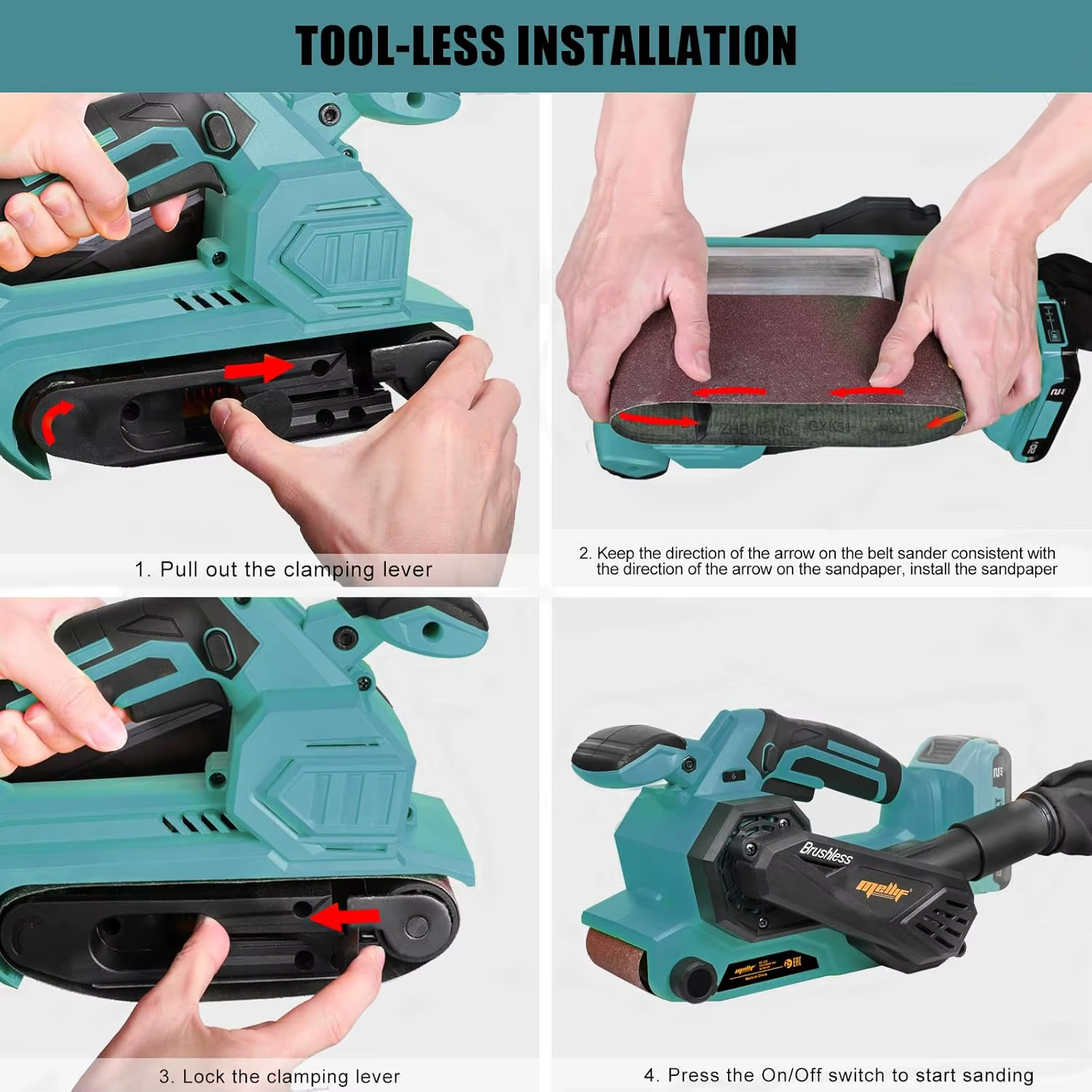 Ponceuse à bande sans fil pour batterie Makita 18V BL1830 BL1840