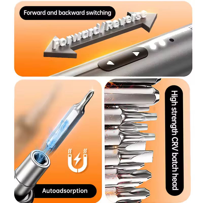 Ensemble de tournevis électrique sans fil rechargeable, kit d'outils électriques de précision, mini perceuse pour la réparation de téléphones portables et d'ordinateurs, CRV